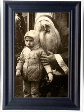 Vintage Retro Creepy Werid Santa W Kid  50s 40s Oddity Home Decor Art